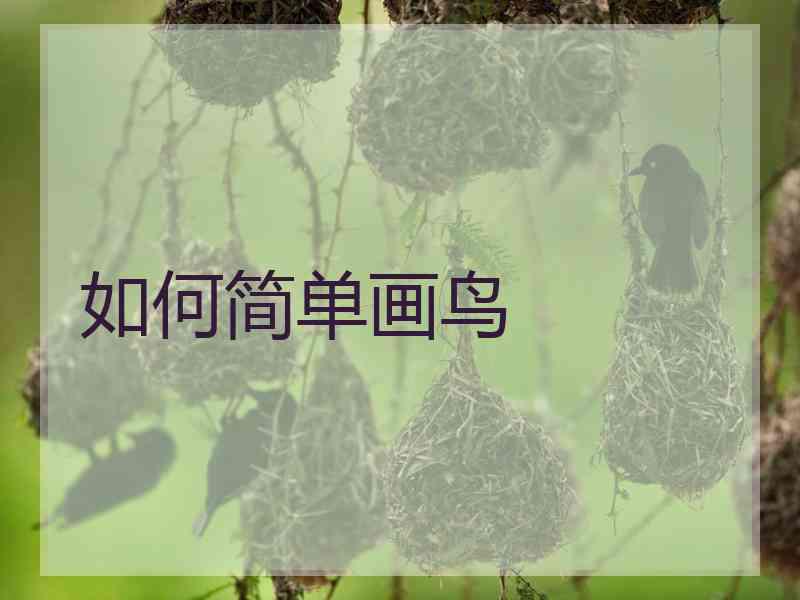 如何简单画鸟