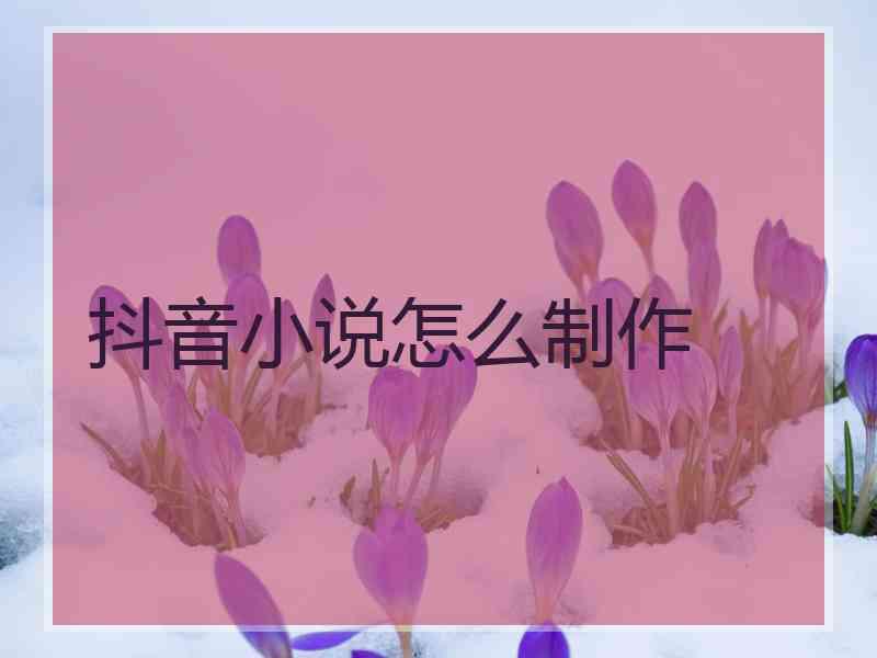 抖音小说怎么制作