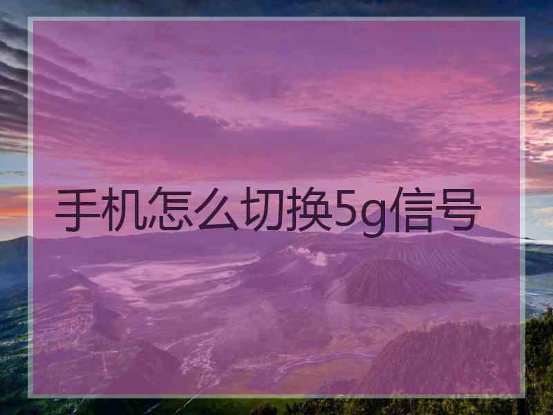 手机怎么切换5g信号