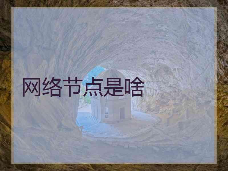 网络节点是啥