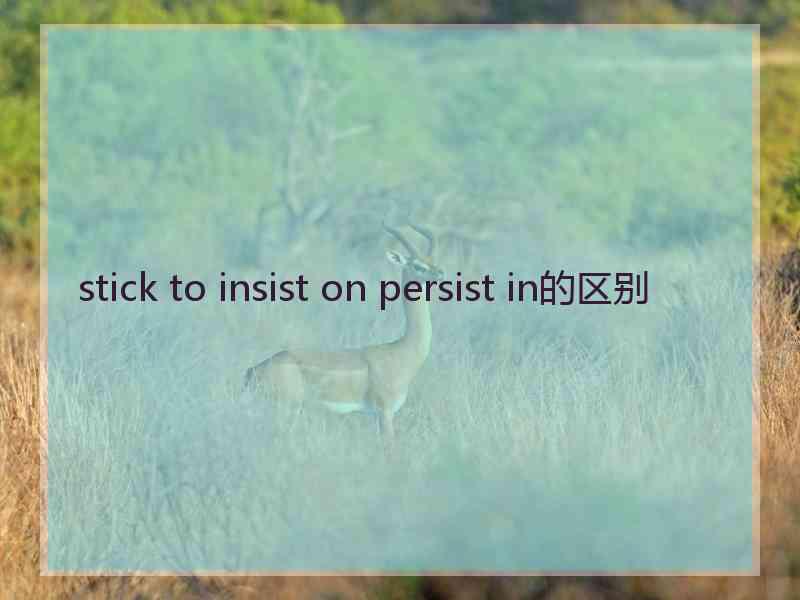 stick to insist on persist in的区别
