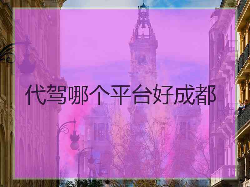 代驾哪个平台好成都