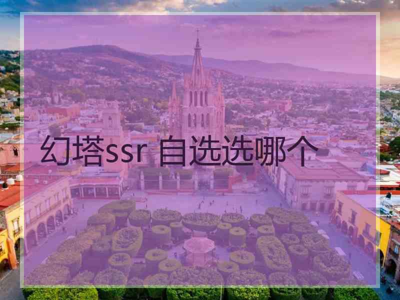 幻塔ssr 自选选哪个
