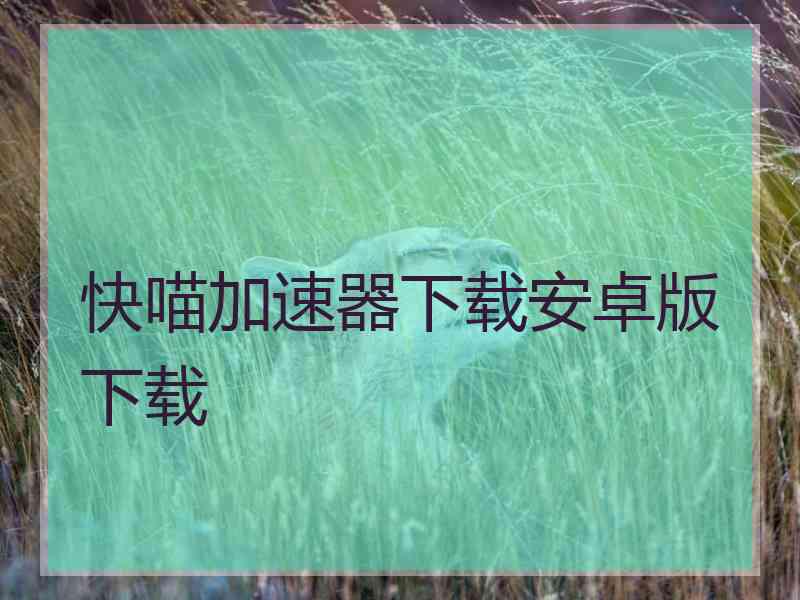 快喵加速器下载安卓版下载