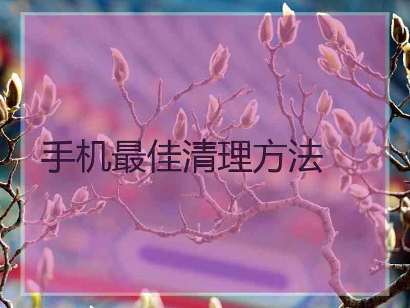 手机最佳清理方法
