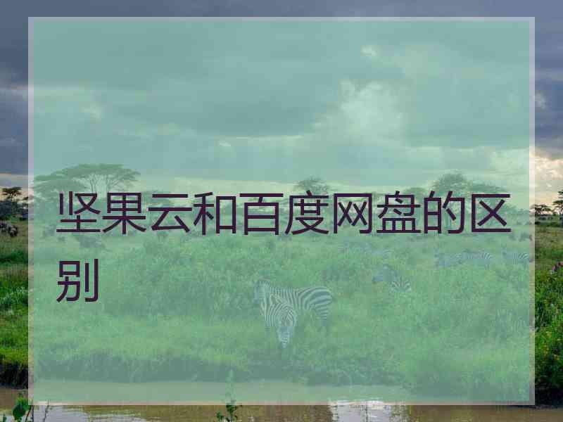 坚果云和百度网盘的区别