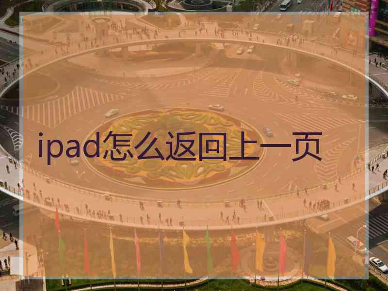 ipad怎么返回上一页