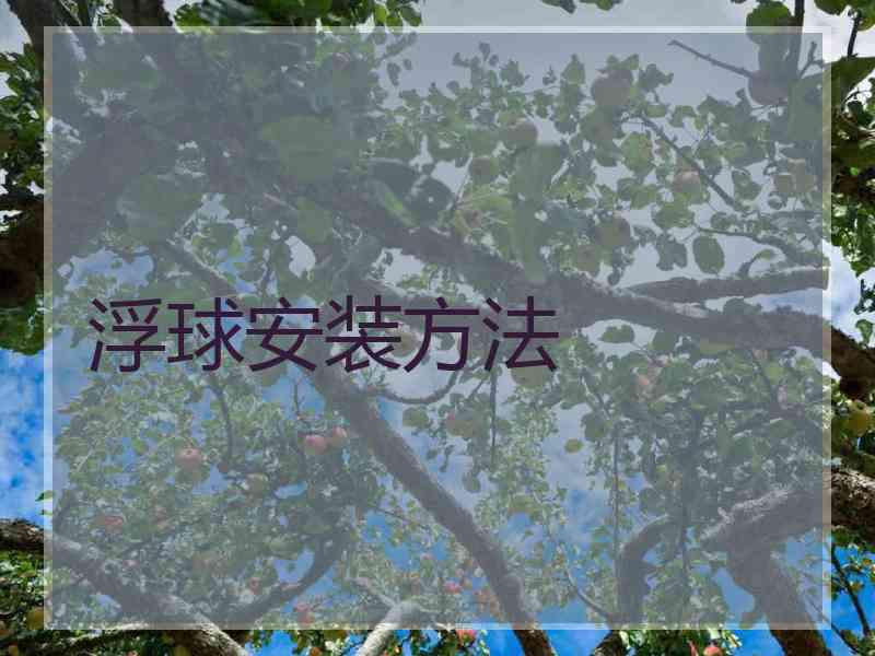 浮球安装方法