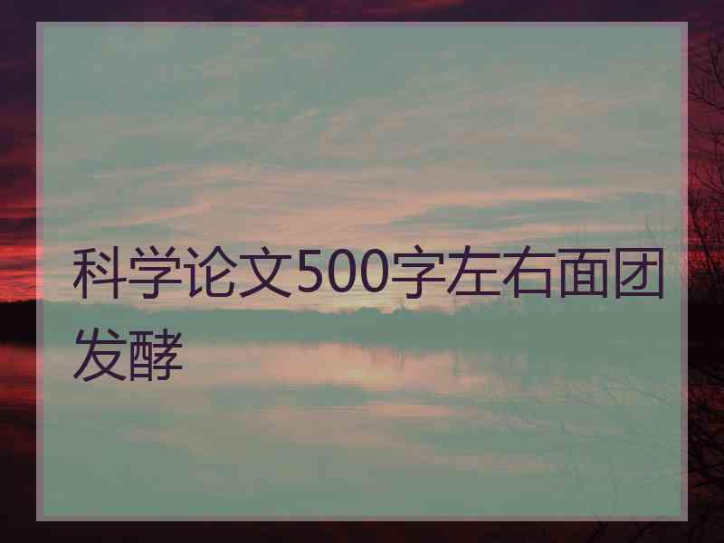 科学论文500字左右面团发酵