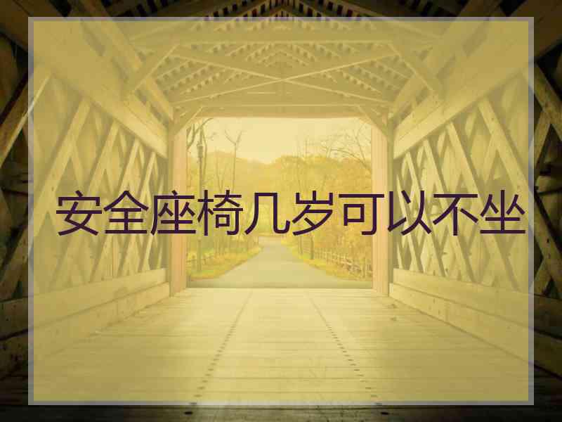 安全座椅几岁可以不坐