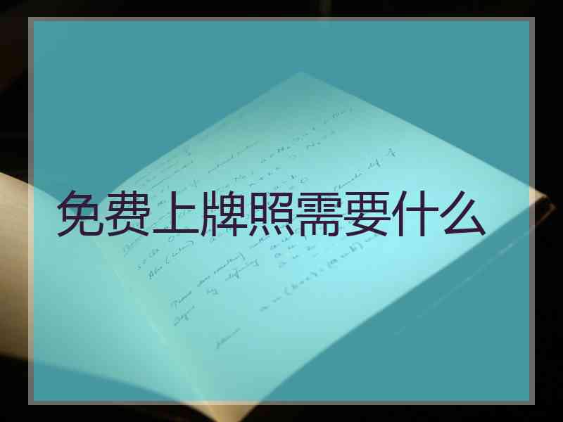 免费上牌照需要什么