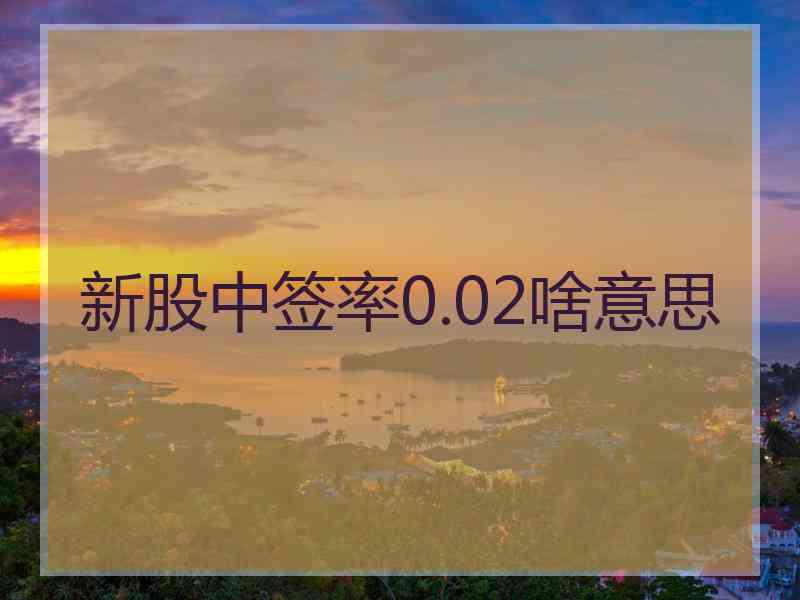 新股中签率0.02啥意思