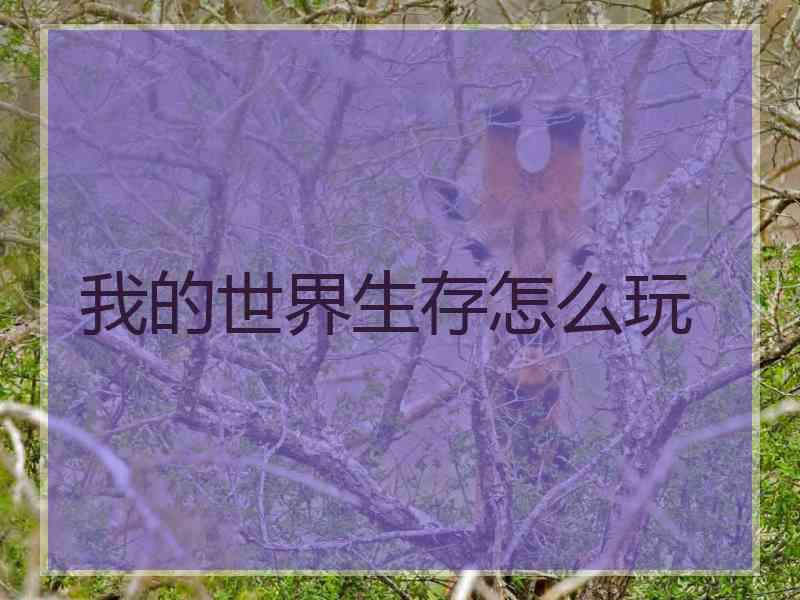我的世界生存怎么玩