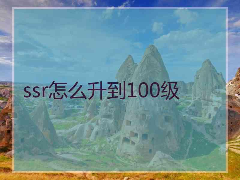 ssr怎么升到100级