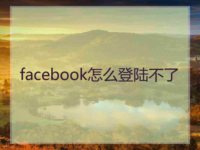 facebook怎么登陆不了