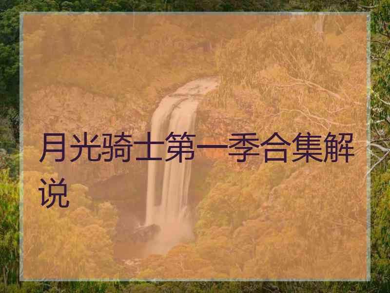 月光骑士第一季合集解说