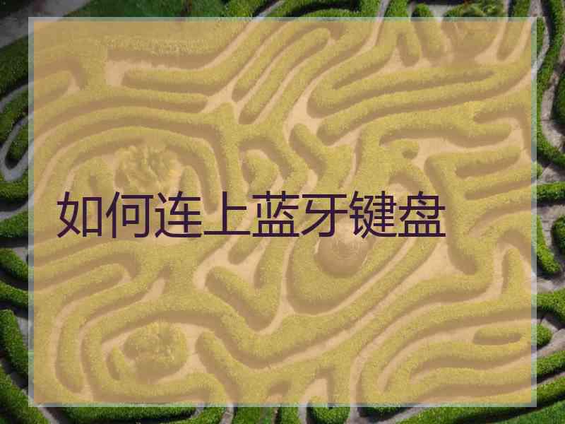 如何连上蓝牙键盘