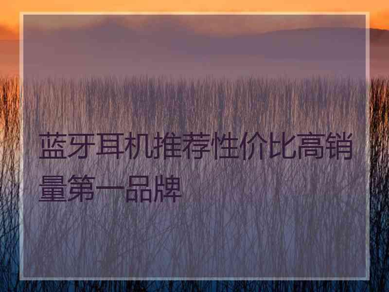 蓝牙耳机推荐性价比高销量第一品牌