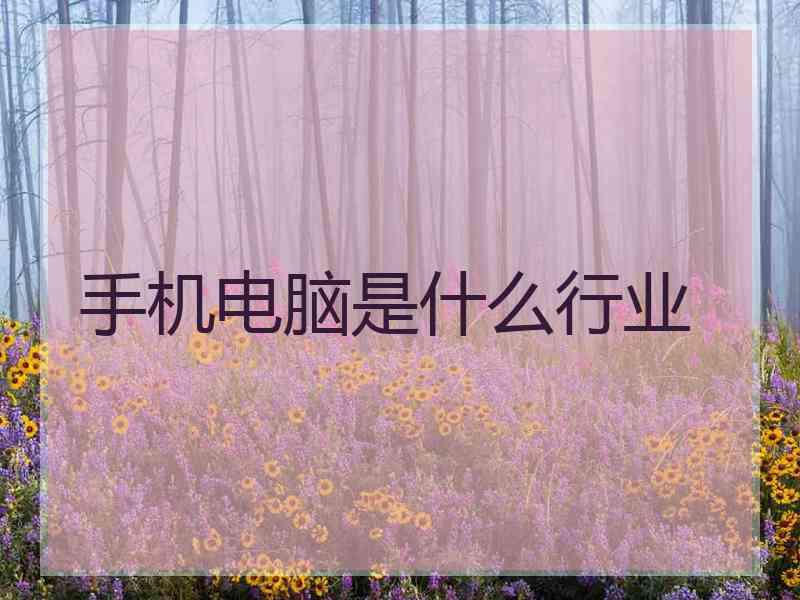 手机电脑是什么行业