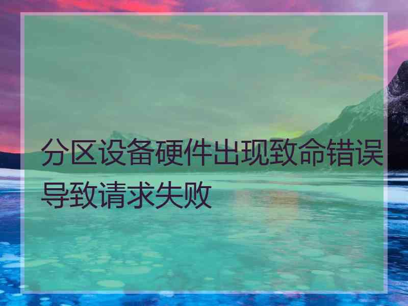 分区设备硬件出现致命错误导致请求失败