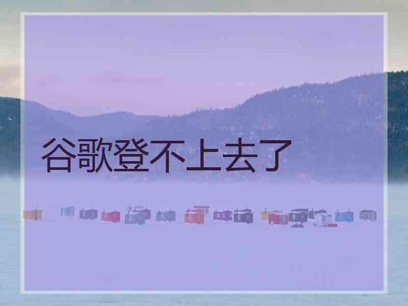 谷歌登不上去了