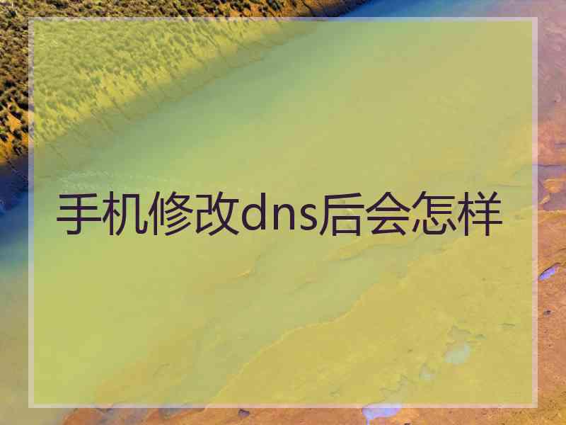 手机修改dns后会怎样