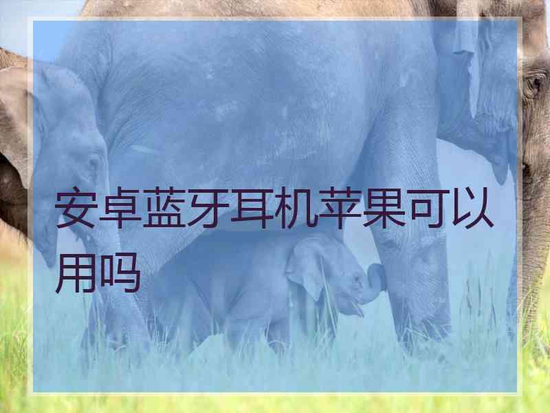 安卓蓝牙耳机苹果可以用吗