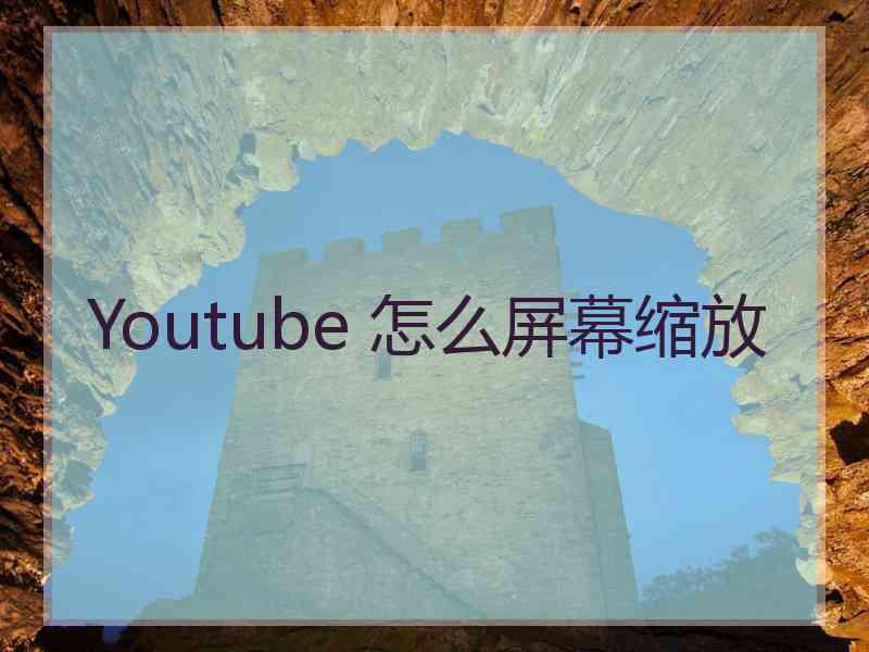 Youtube 怎么屏幕缩放