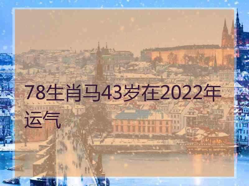 78生肖马43岁在2022年运气