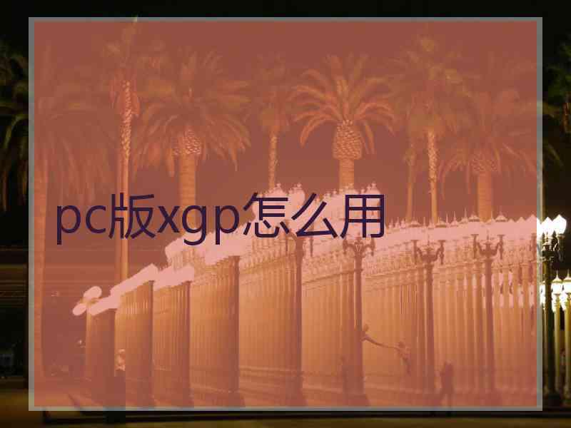 pc版xgp怎么用