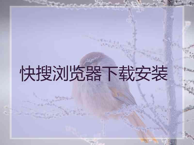 快搜浏览器下载安装