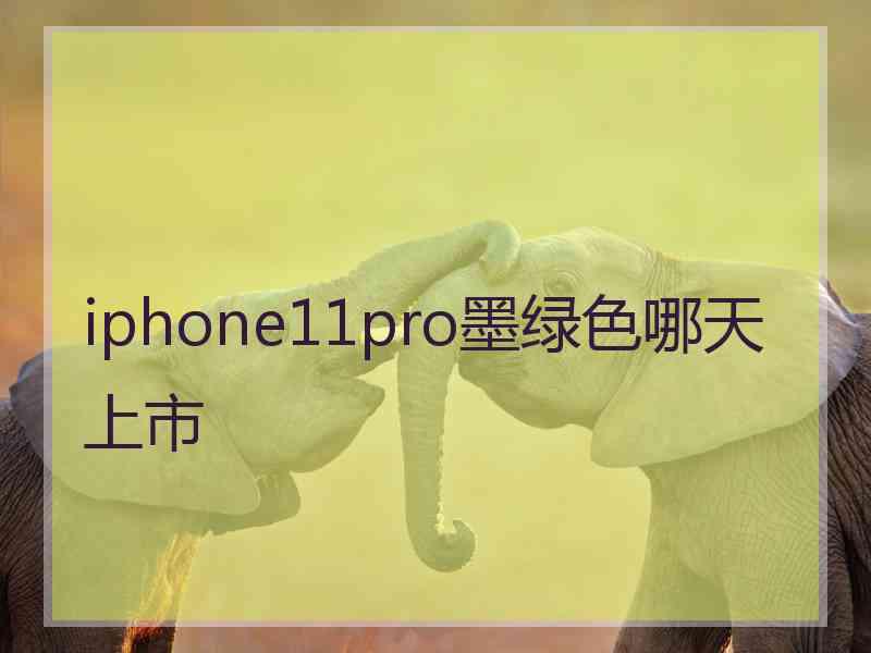 iphone11pro墨绿色哪天上市
