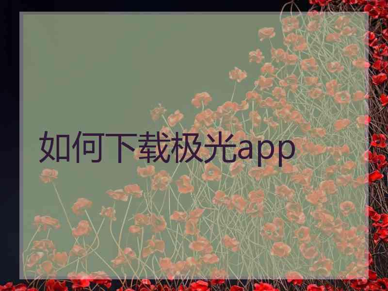 如何下载极光app