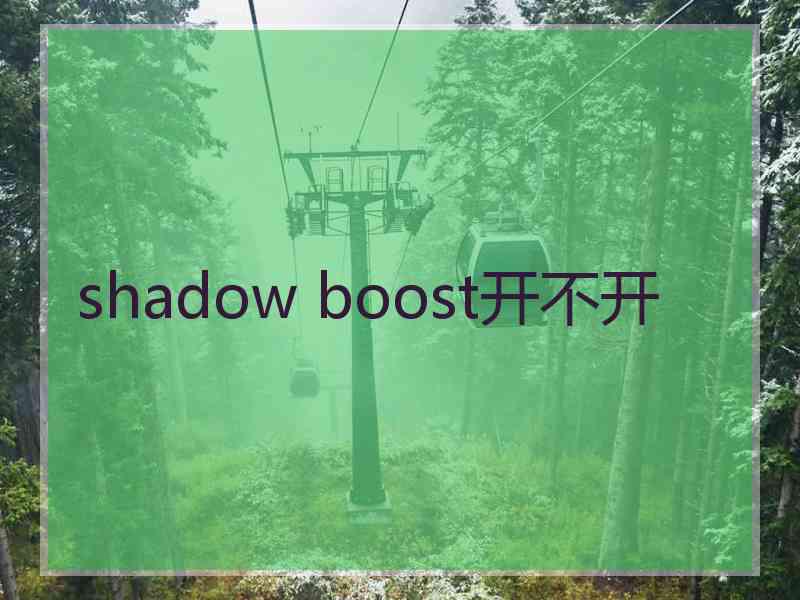 shadow boost开不开