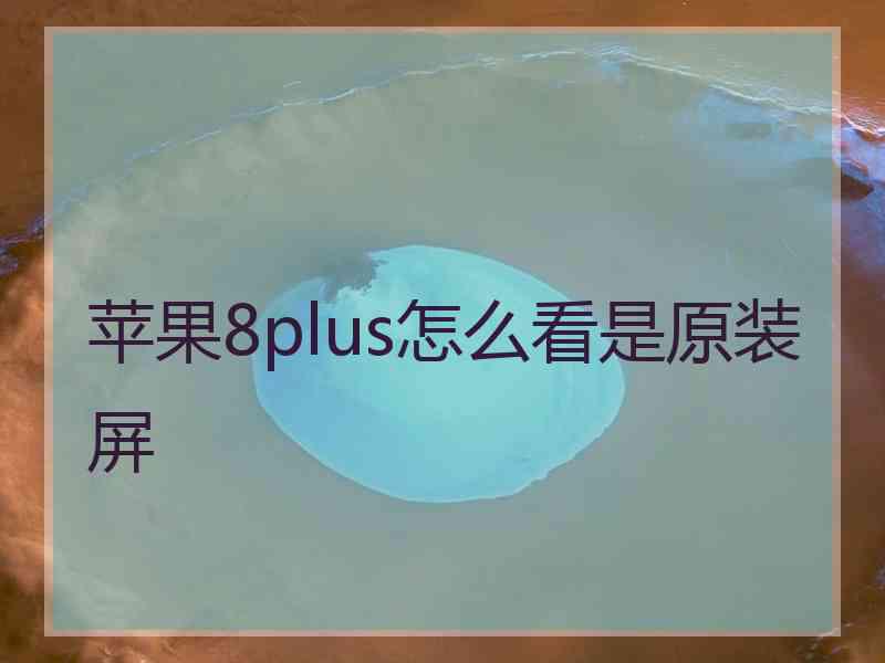 苹果8plus怎么看是原装屏