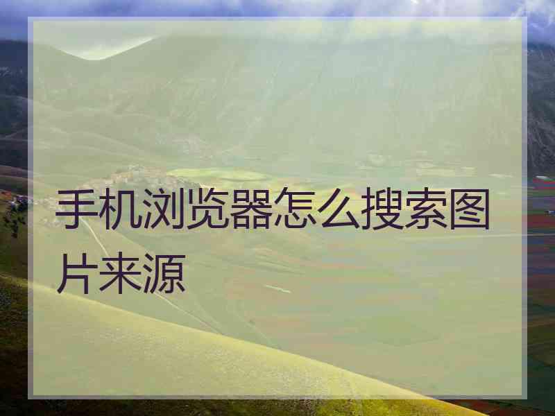 手机浏览器怎么搜索图片来源