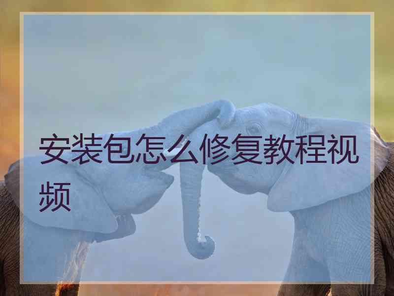 安装包怎么修复教程视频
