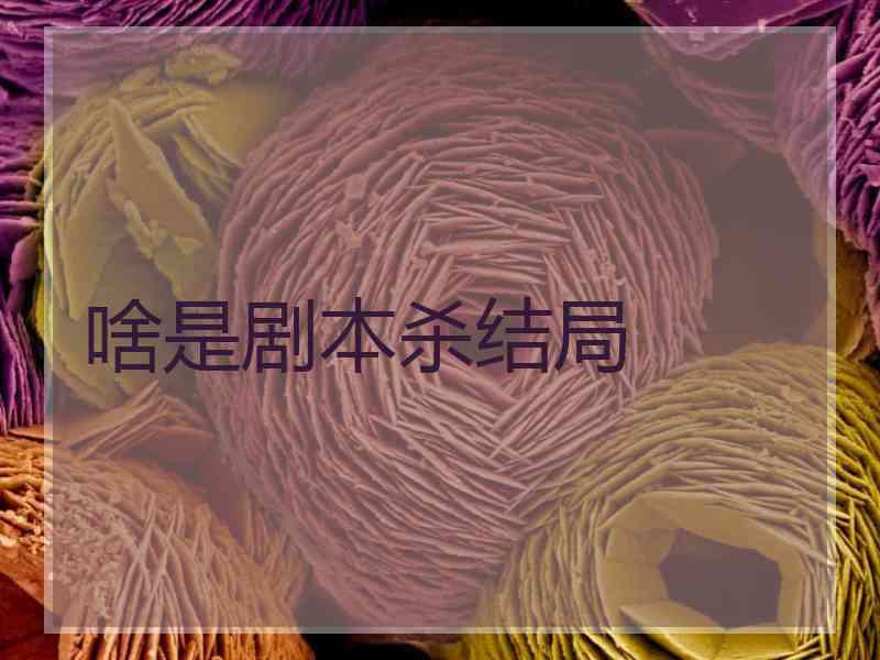 啥是剧本杀结局
