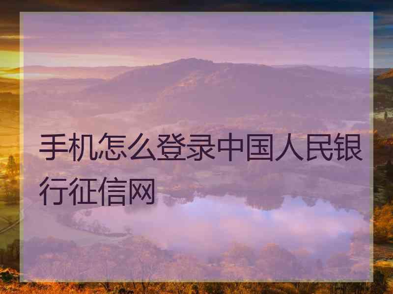 手机怎么登录中国人民银行征信网
