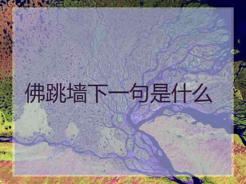 佛跳墙下一句是什么