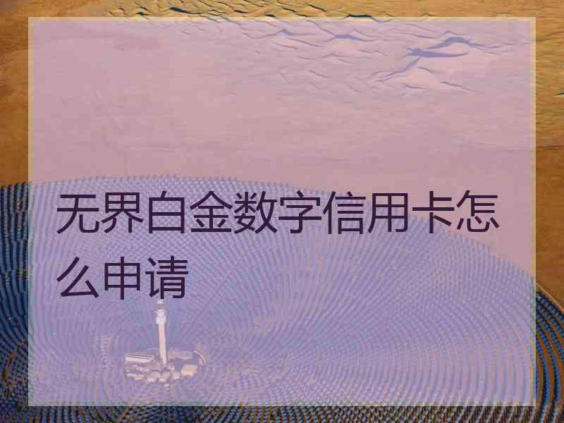 无界白金数字信用卡怎么申请