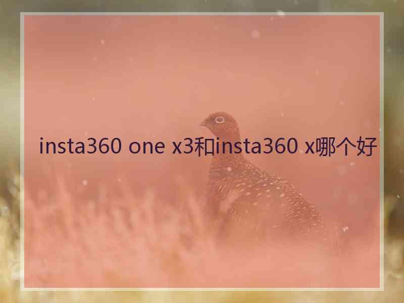 insta360 one x3和insta360 x哪个好