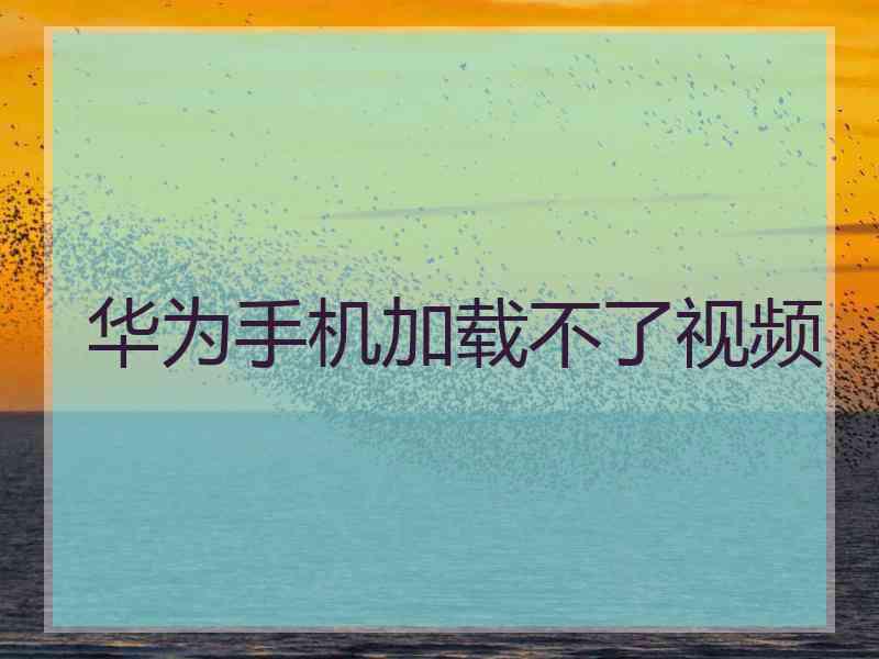 华为手机加载不了视频