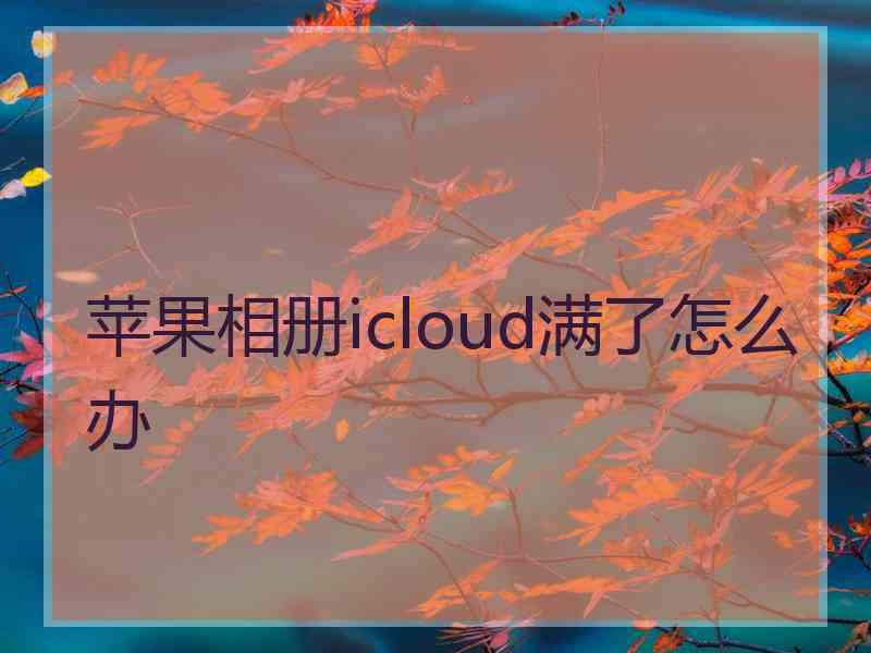 苹果相册icloud满了怎么办