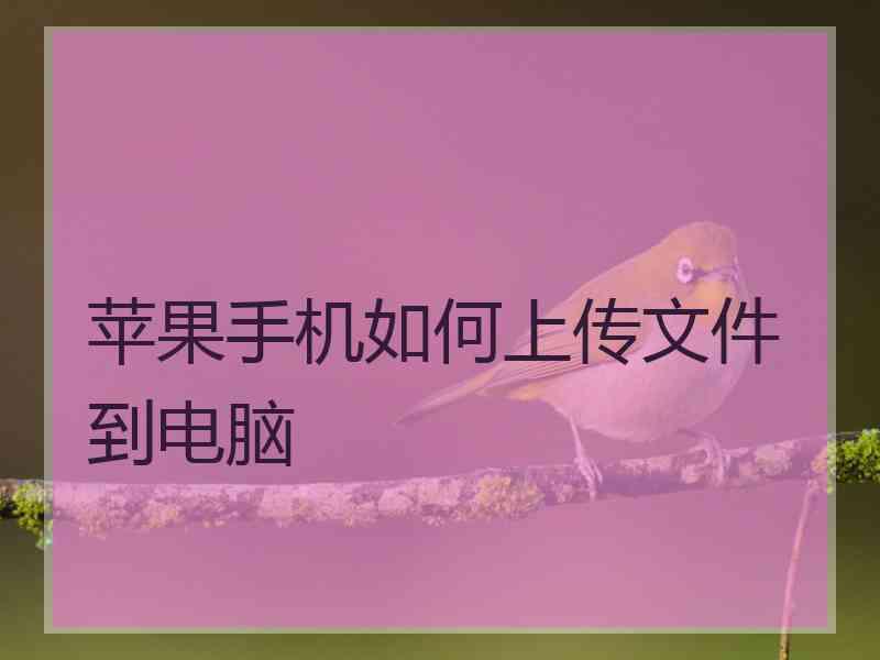苹果手机如何上传文件到电脑