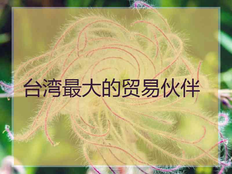 台湾最大的贸易伙伴