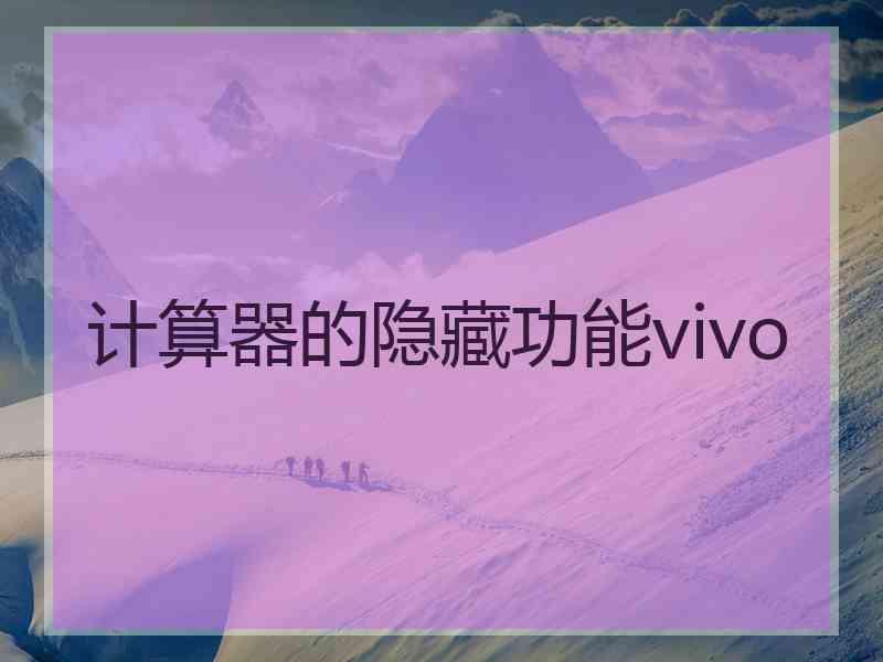 计算器的隐藏功能vivo