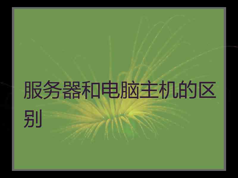 服务器和电脑主机的区别