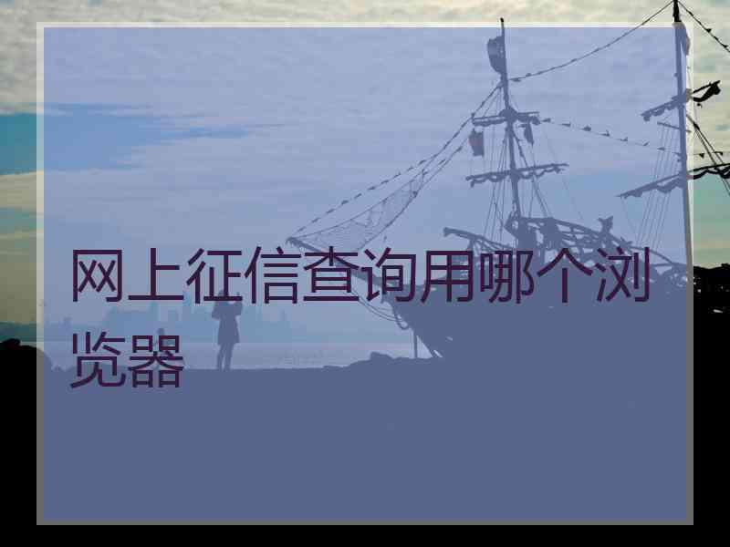 网上征信查询用哪个浏览器