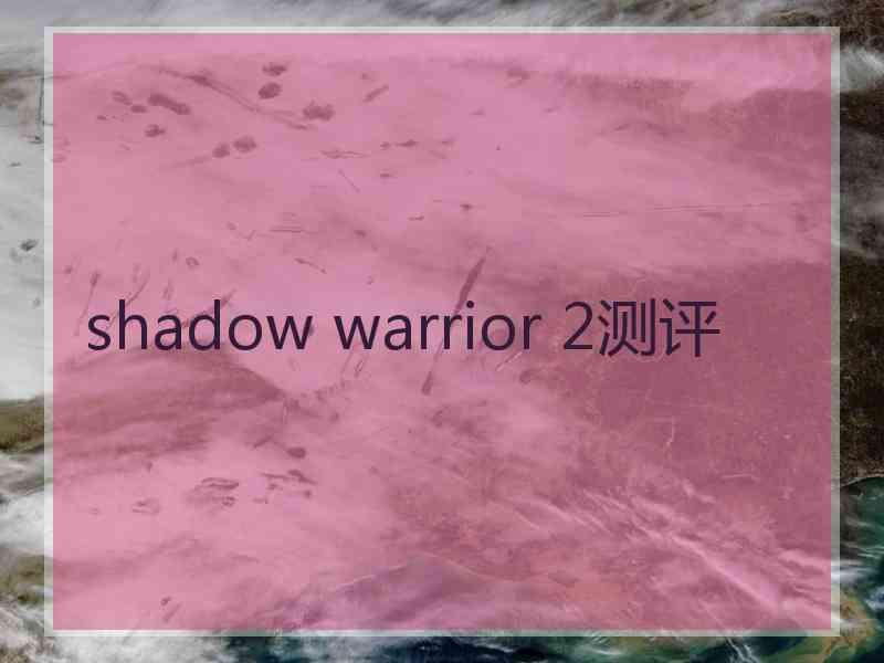 shadow warrior 2测评
